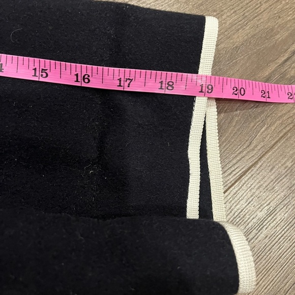 [M]VTG 90s Jaeger Black White Trim Wool Camel Long Trench Coat Belt Robe Style - Picture 3 of 6